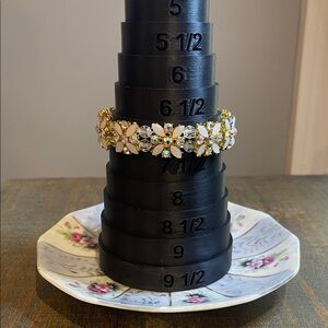 Aurora Borealis Crystal Floral Stretch Bracelet